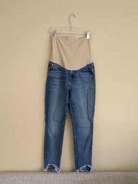 28 Maternity 7 For All Mankind Maternity Blue Jeans Denim Distressed Jeans